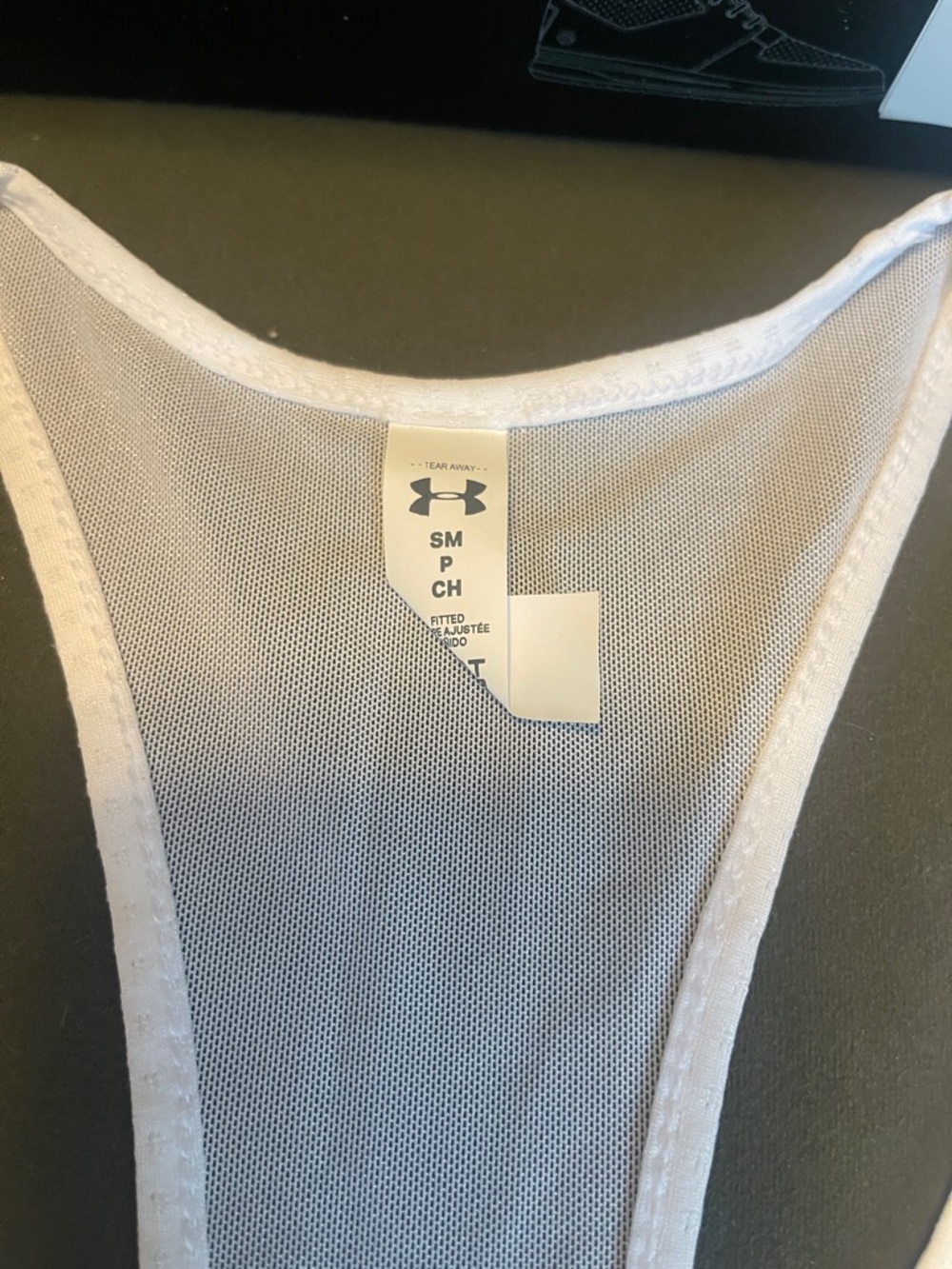 Under Armour White Mesh Racerback Performance Tank - Picture 2 of 4